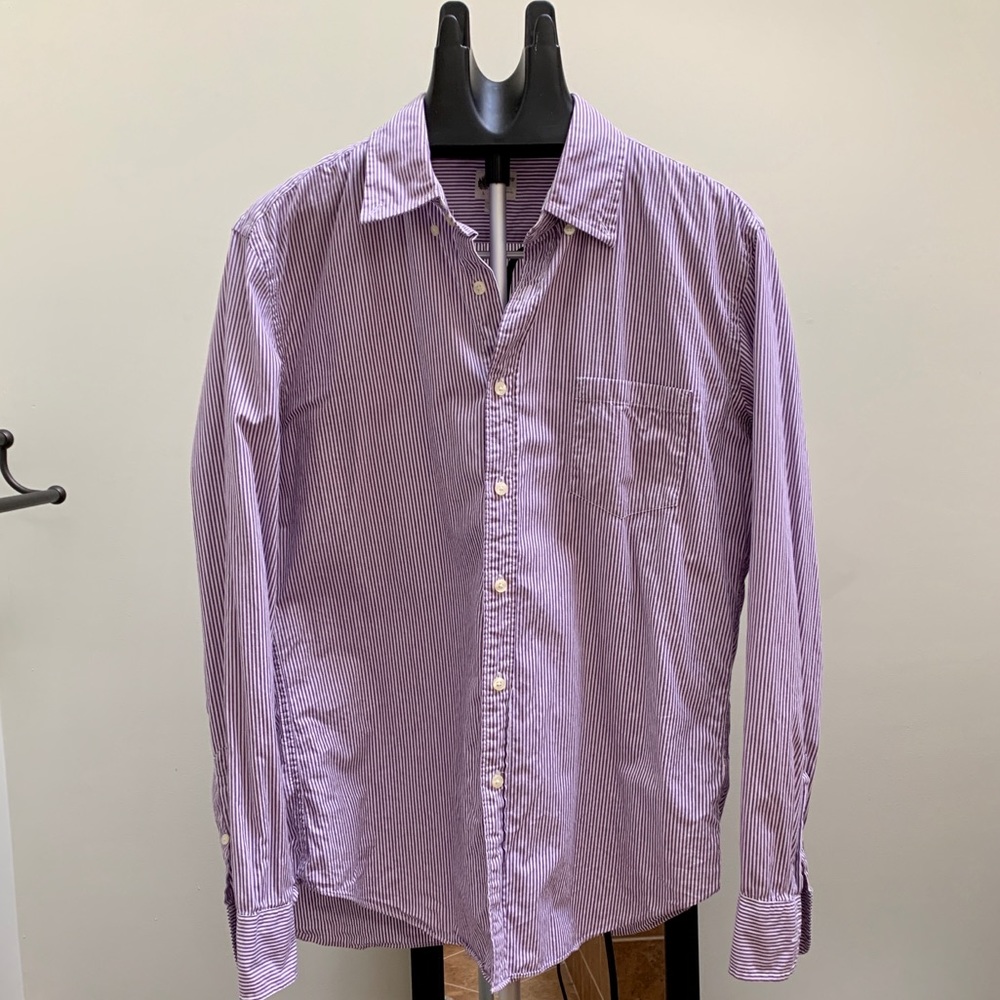 Purple Stripe Tailored Fit Button Down